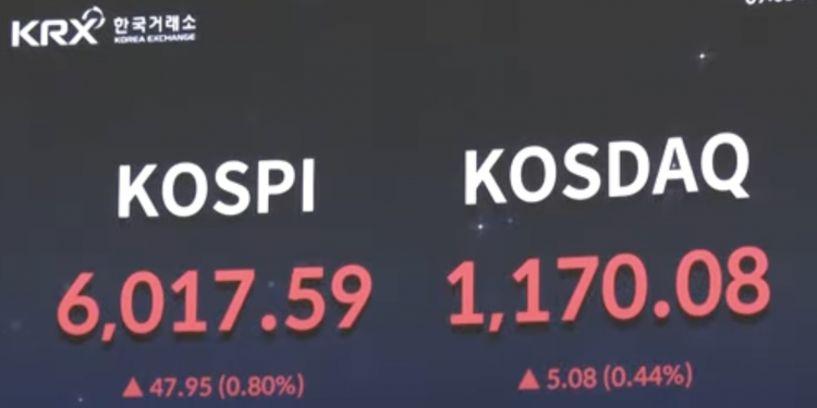 한국 코스피, 사상 첫 6,000선 돌파 … 미국 경제전문지 “세계서 가장 뜨거운 시장” 주목